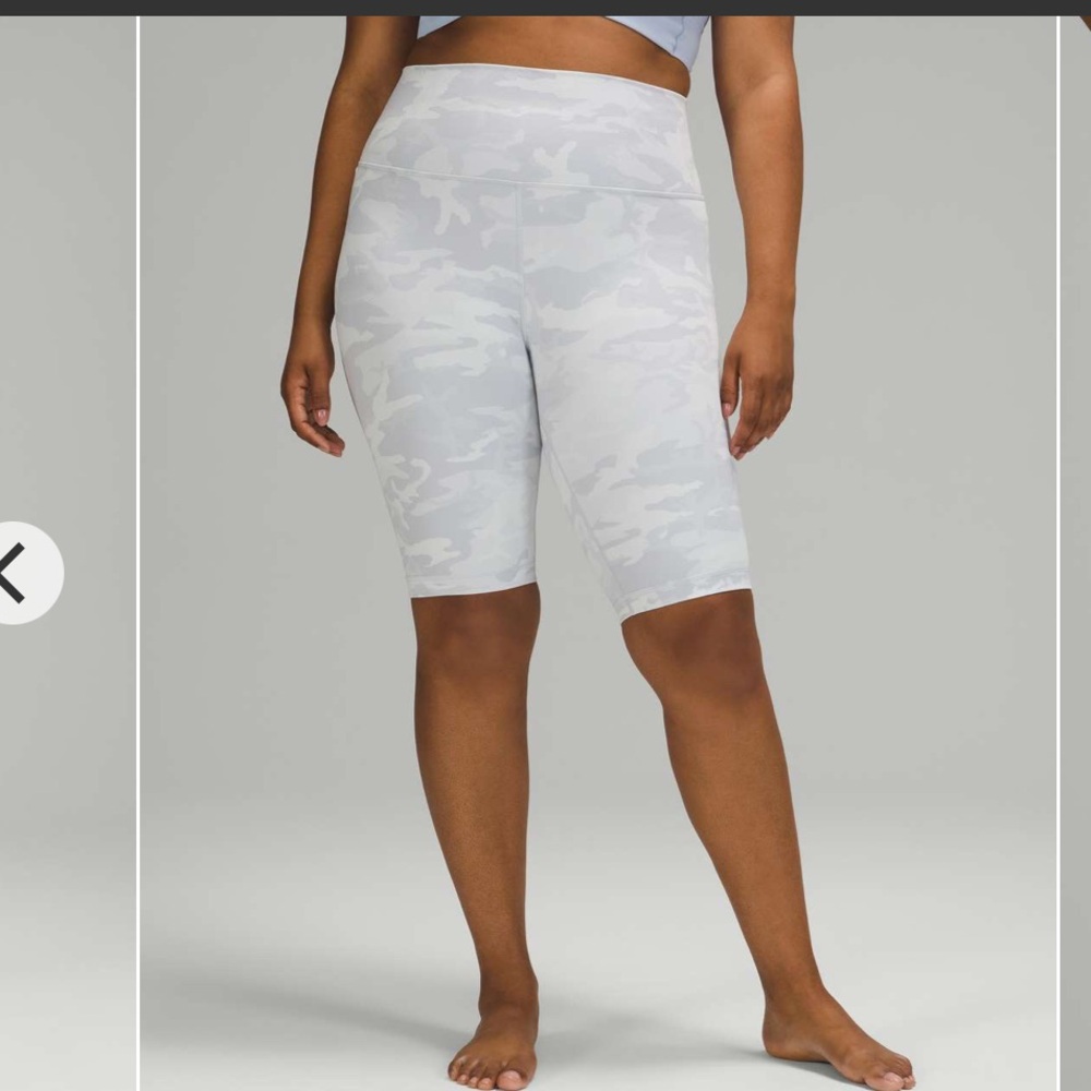 Lululemon Wunder Under Short 10" Ribbed Incognito Camo Alpine White Size 6